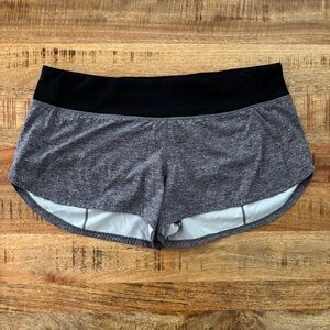 Lululemon Speed Up Short (2.5") Heather Lux Multi Black / Dark Carbon Size 10